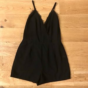 🖤 Black Romper with Criss Cross Back